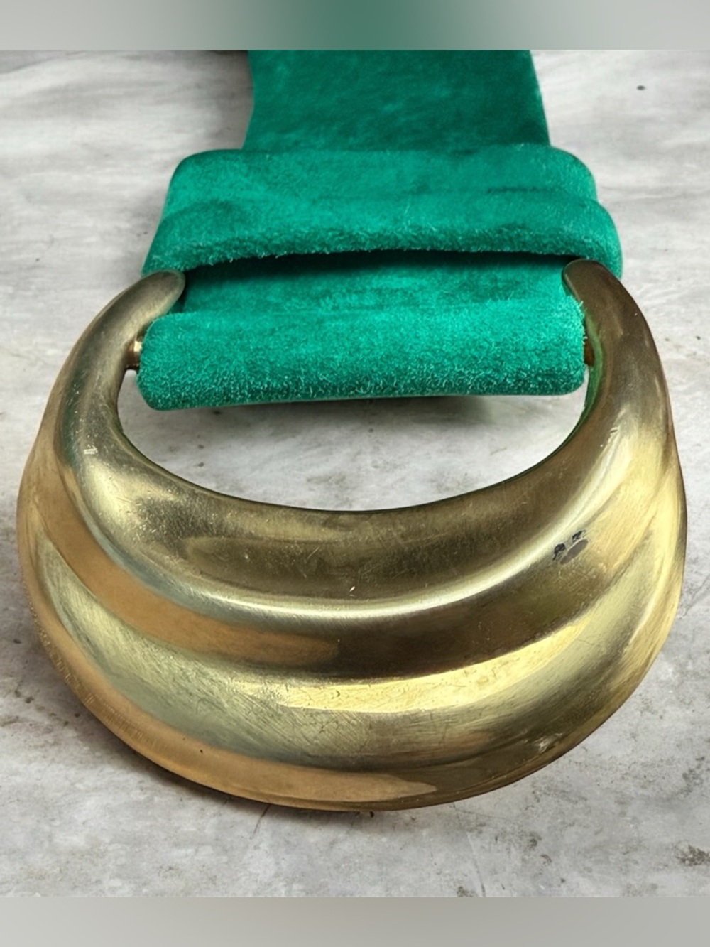 Accessories by Pearl Brass and Suede Wide Belt in Emerald Green - Picture 10 of 10
